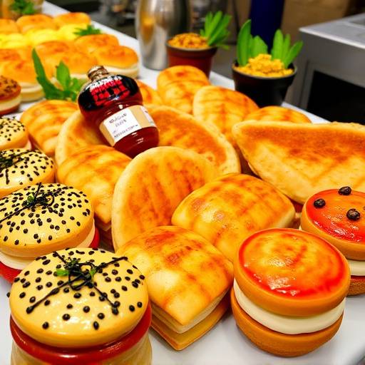 Display of various types of blini, showcasing regional culinary differences.