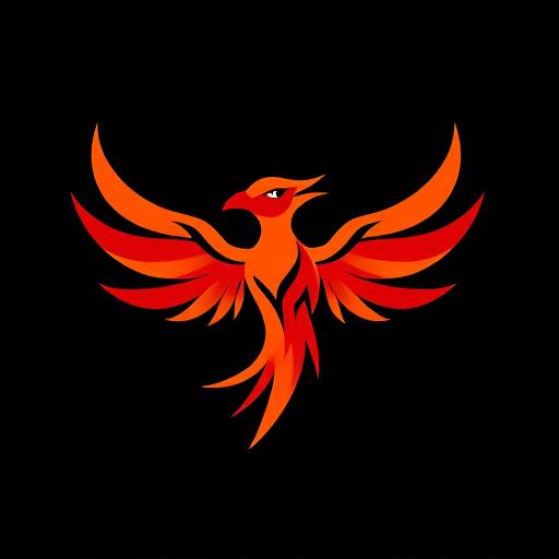 Firebird Celebrations Logo - A stylized firebird in vibrant orange and red.