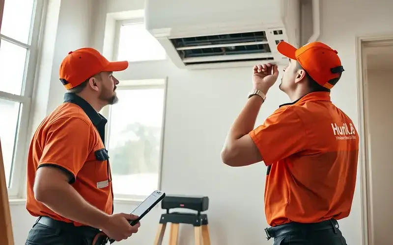 HVAC installation team at work